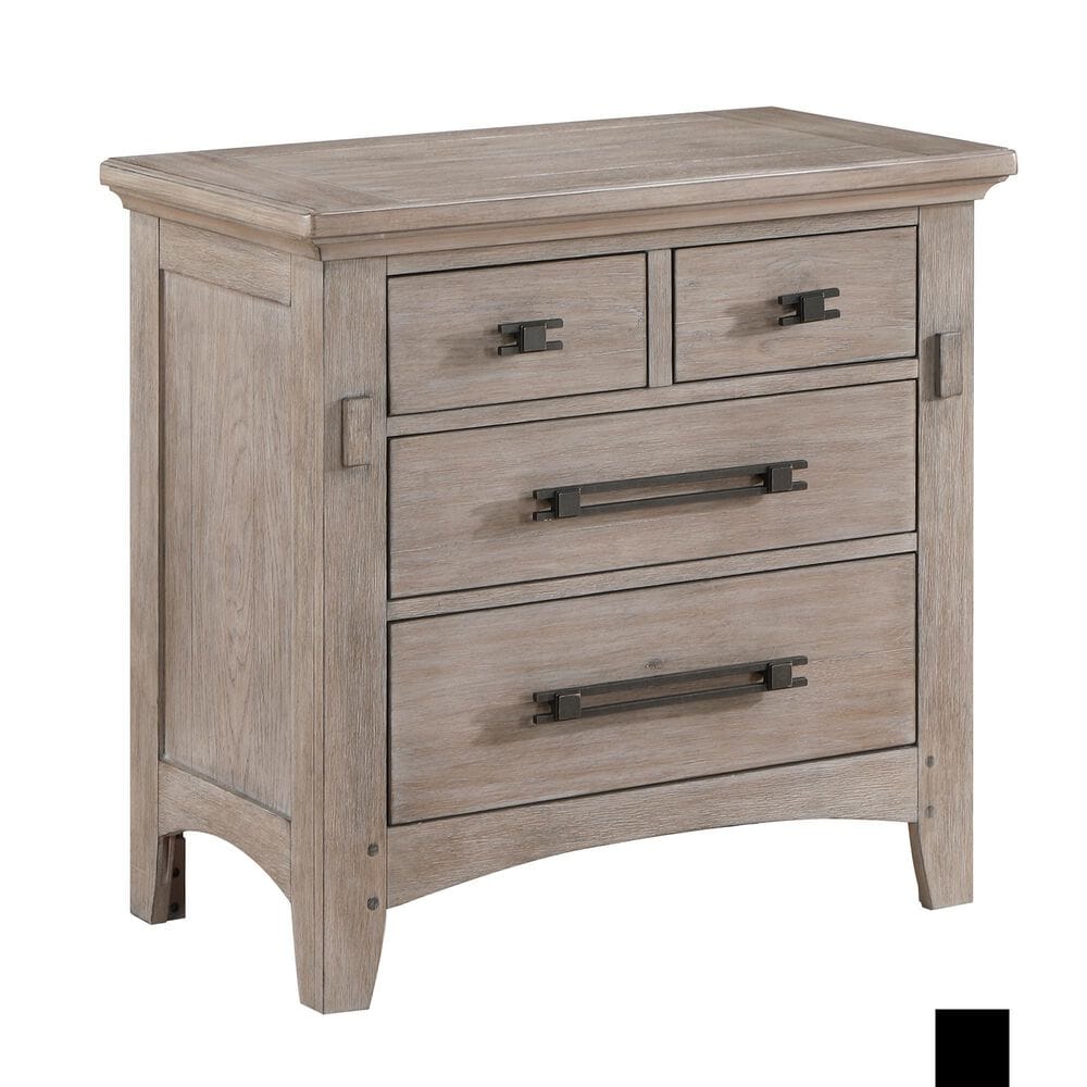 Davis International Captain"s 4-Drawer Nightstand in Light Oak, , large