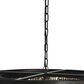 Creative Coop Laurel 2-Tier Draped Wood Bead Chandelier with Black and Natural Shade, , large