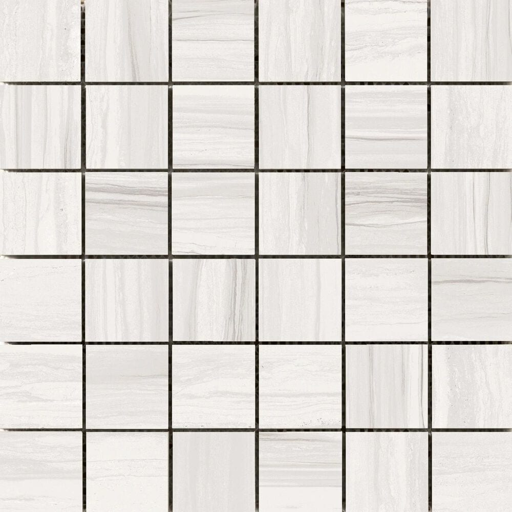 Emser Ciudad Ash 2" x 2" Square on 12" x 12" Ceramic Mosaic Sheet, , large