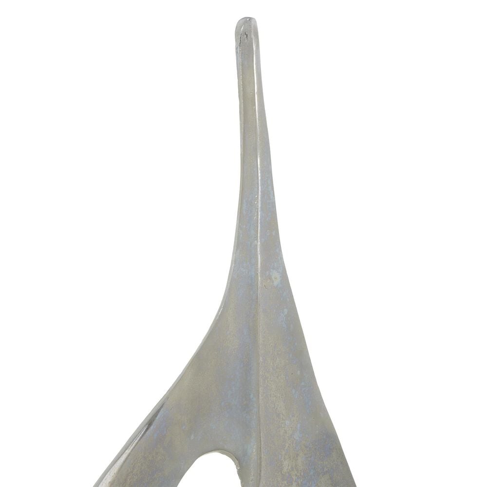 Maple and Jade Sail Boat Decorative Sculpture in Satin Silver, , large