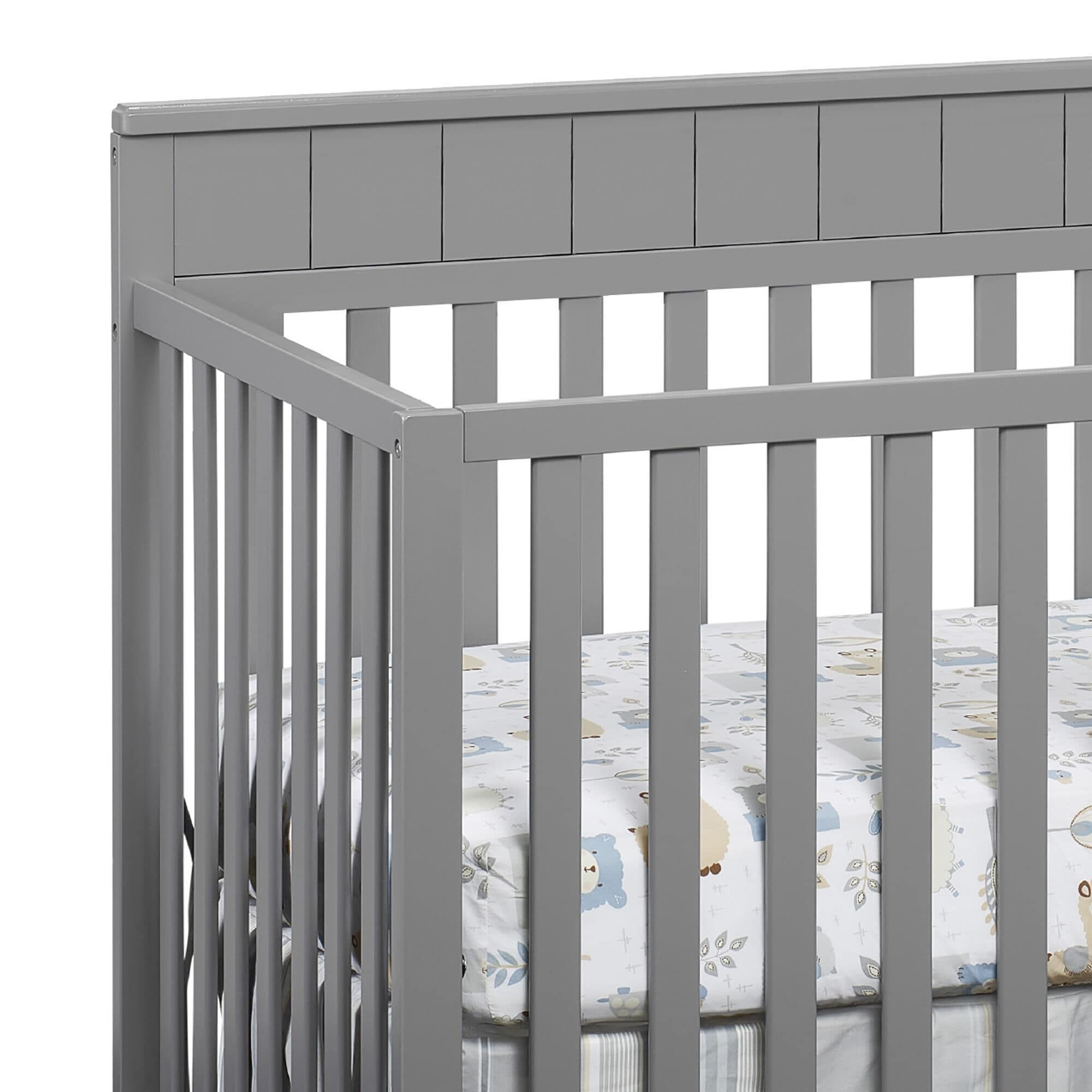 Oxford Baby Logan 4 In 1 Convertible Crib in Dove Gray NFM