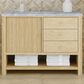 James Martin Vanities Marigot Single 48" Single Vanity in Sun-washed Oak with 3 cm Carrara White Marble Top, , large