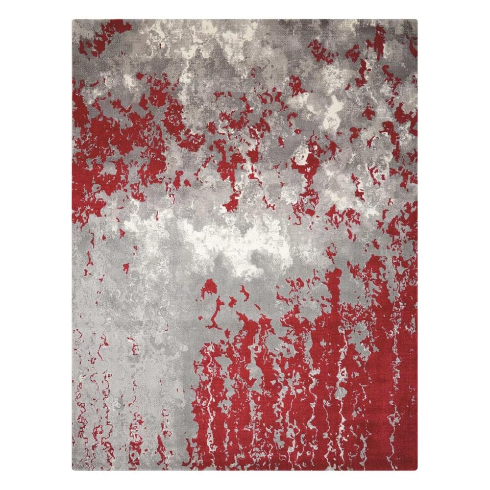 Nourison Twilight TWI21 7"9" x 9"9" Grey/Red Area Rug, , large