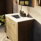 Lexora Home Lafarre 36" Single Bathroom Vanity in Rustic Acacia with 2 cm White Cultured Marble Top and Rectangular Sink, , large