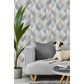 Stacy Garcia Home Sojourn Marquetry Geometric 216" x 20.5" Peel and Stick Wallpaper in Warm Stone, , large