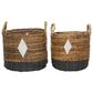 Maple and Jade Contemporary Storage Basket in Caramel Brown and Black (Set of 2), , large