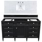 James Martin Vanities Brittany 60" Single Bathroom Vanity in Black Onyx with 3 cm Carrara White Marble Top and Rectangle Sink, , large