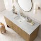 James Martin Vanities Hudson 60" Single Bathroom Vanity in Light Natural Oak with 3 cm Eternal Jasmine Pearl Quartz Top, Rectangular Sink and FreePower Wireless Charger, , large