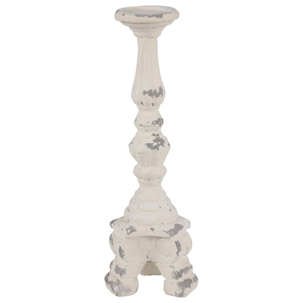 Maple and Jade 7" x 20" Vintage Fiberglass Candle Holder in White, , large