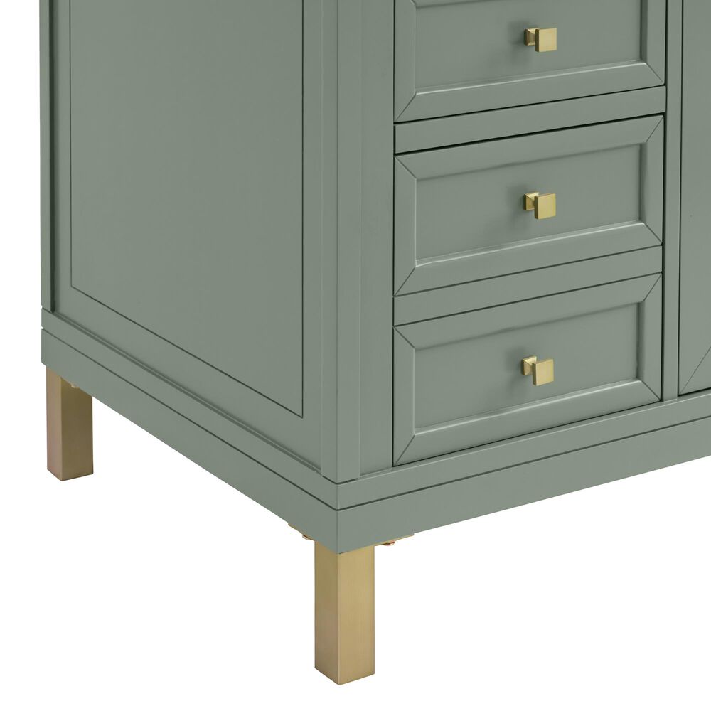 James Martin Vanities Chicago 60" Double Bathroom Vanity in Smokey Celadon with 3 cm Eternal Jasmine Pearl Silestone Top, Rectangular Sinks and FreePower Wireless Charger, , large