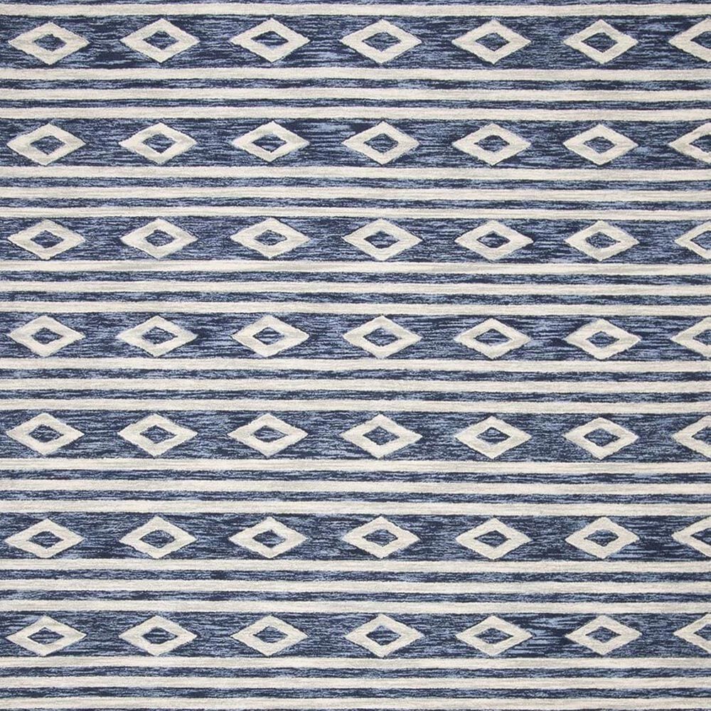 Safavieh Micro-Loop MLP153N 2&#39;3&quot; x 7&#39; Navy and Ivory Runner, , large