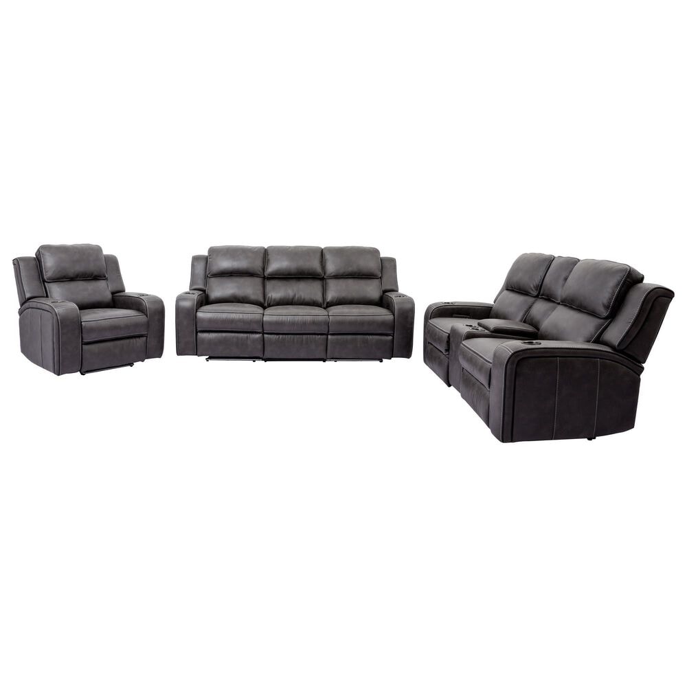 Oxford Furniture 2-Piece Power Reclining Living Room Set in in Cowboy Granite, , large