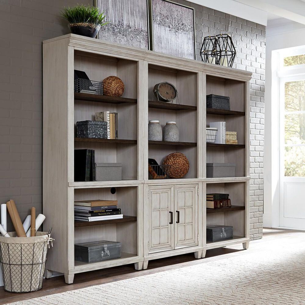 Riva Ridge Caraway Door Bookcase in Aged Ivory, , large