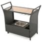 Hearth and Haven Bar Cart with Glass Top in Gray with Ice Tray, , large