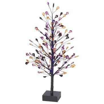 The Gerson Company 18" Lighted Halloween Acrylic Jewels Tree with Timer in Multicolor, , large