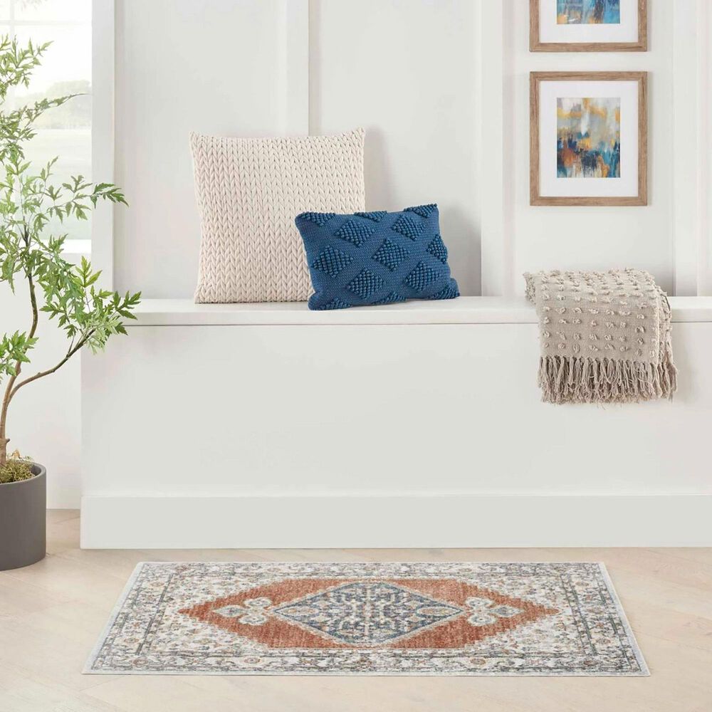 Nourison Astra Machine Washable ASW11 3&#39;3&quot; x 5&#39; Grey and Multicolor Area Rug, , large