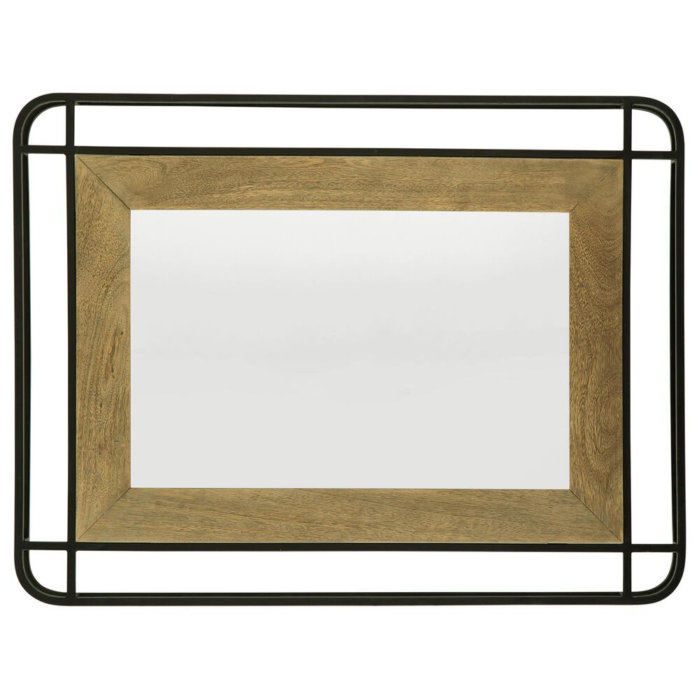 Ashley Beelman Accent Wall Mirror in Black and Brown, , large