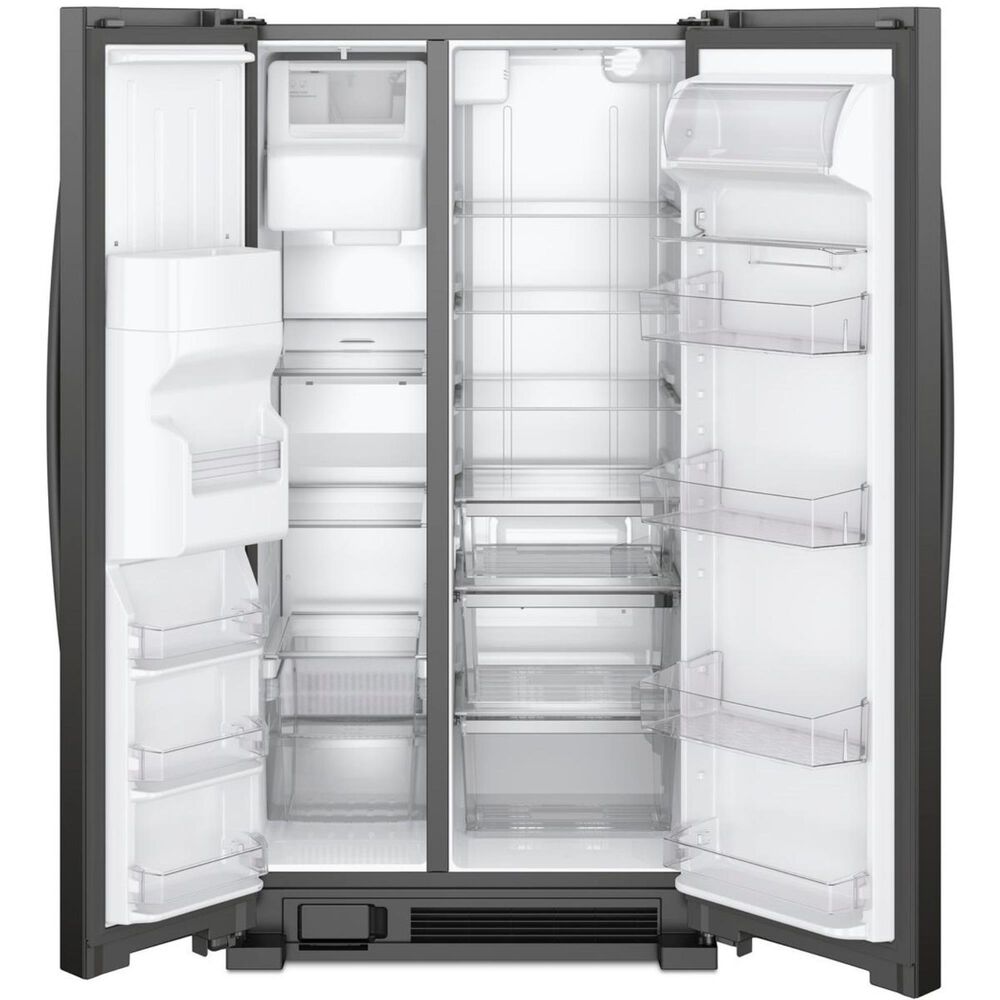Whirlpool 21.4 Cu. Ft. 33&quot; Wide Side-by-Side Refrigerator in Black, , large