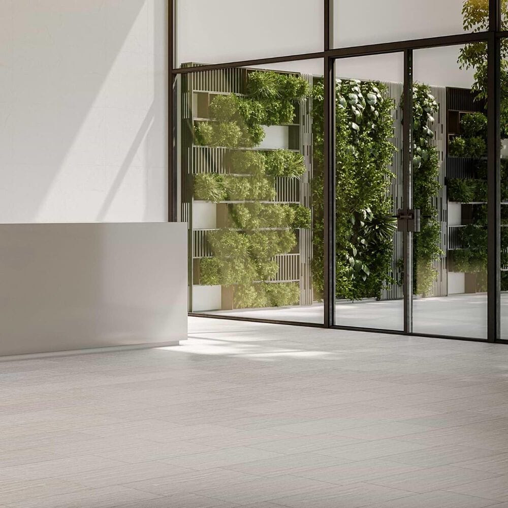 Soho Studio Zenit Grigio Chiaro Gray 12" x 24" Travertine Look Matte Porcelain Tile, , large