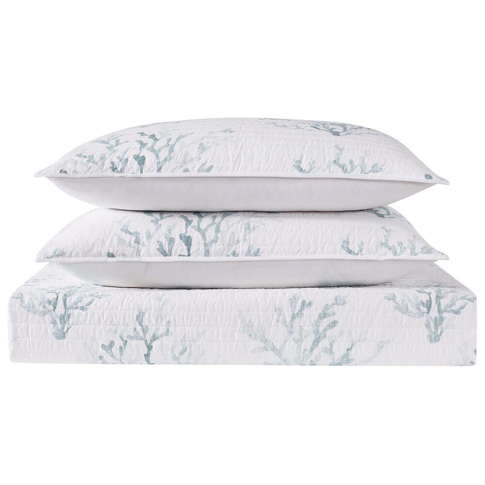 Pem America Ocean Front Resort 3-Piece Full/Queen Cove Quilt Set in White and Blue, , large