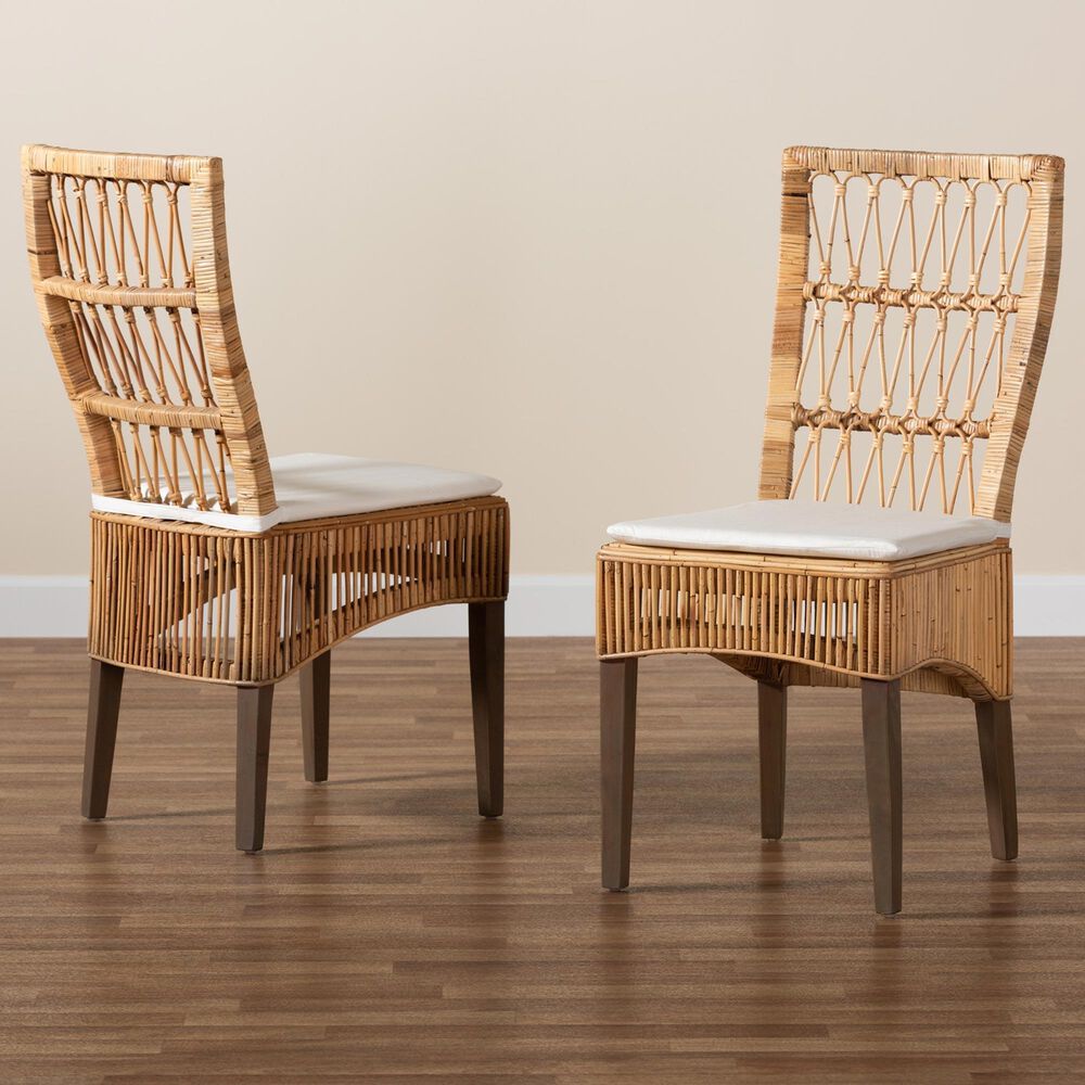 Baxton Studio Sullivan Side Chair in Natural Brown (Set of 2), , large