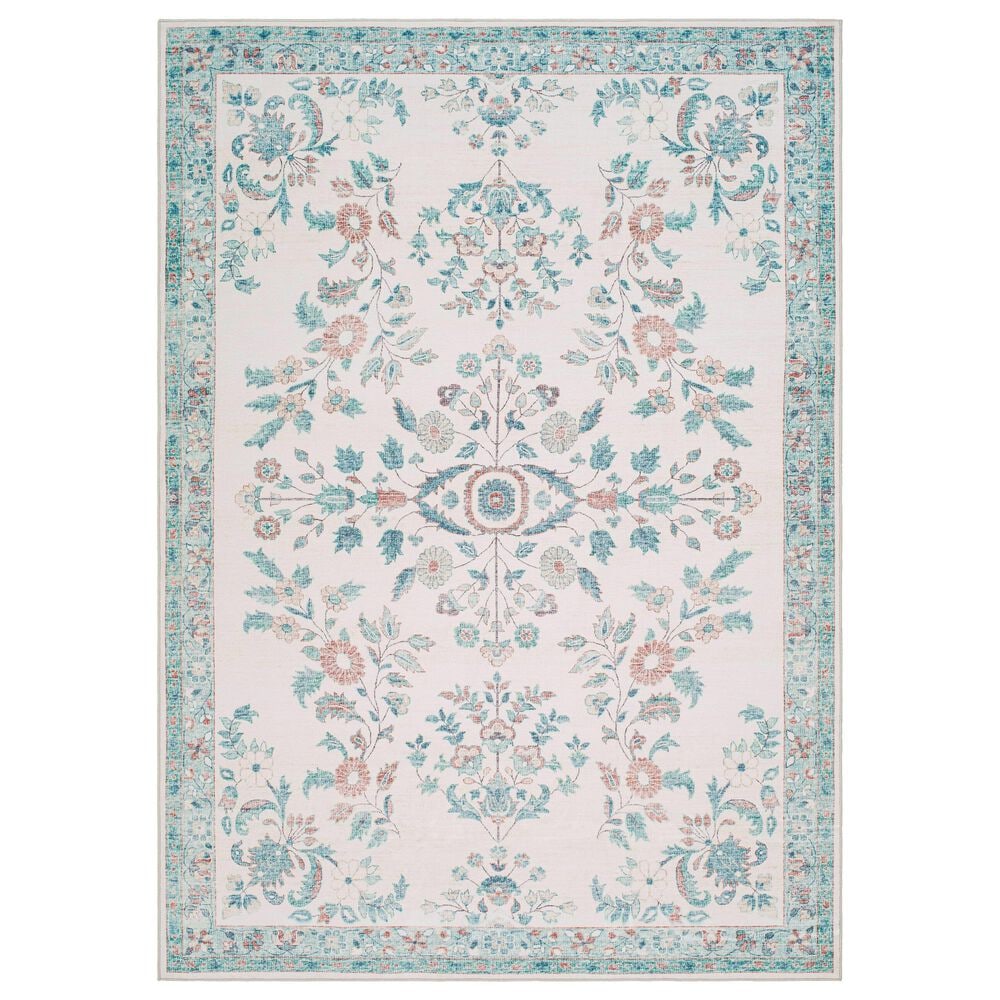 37B Lavable Blue 7"6" x 9"5" Area Rug, , large