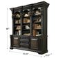 Hooker Furniture Telluride Bookcase and Hutch in Black with Reddish Brown Rub-Through, , large