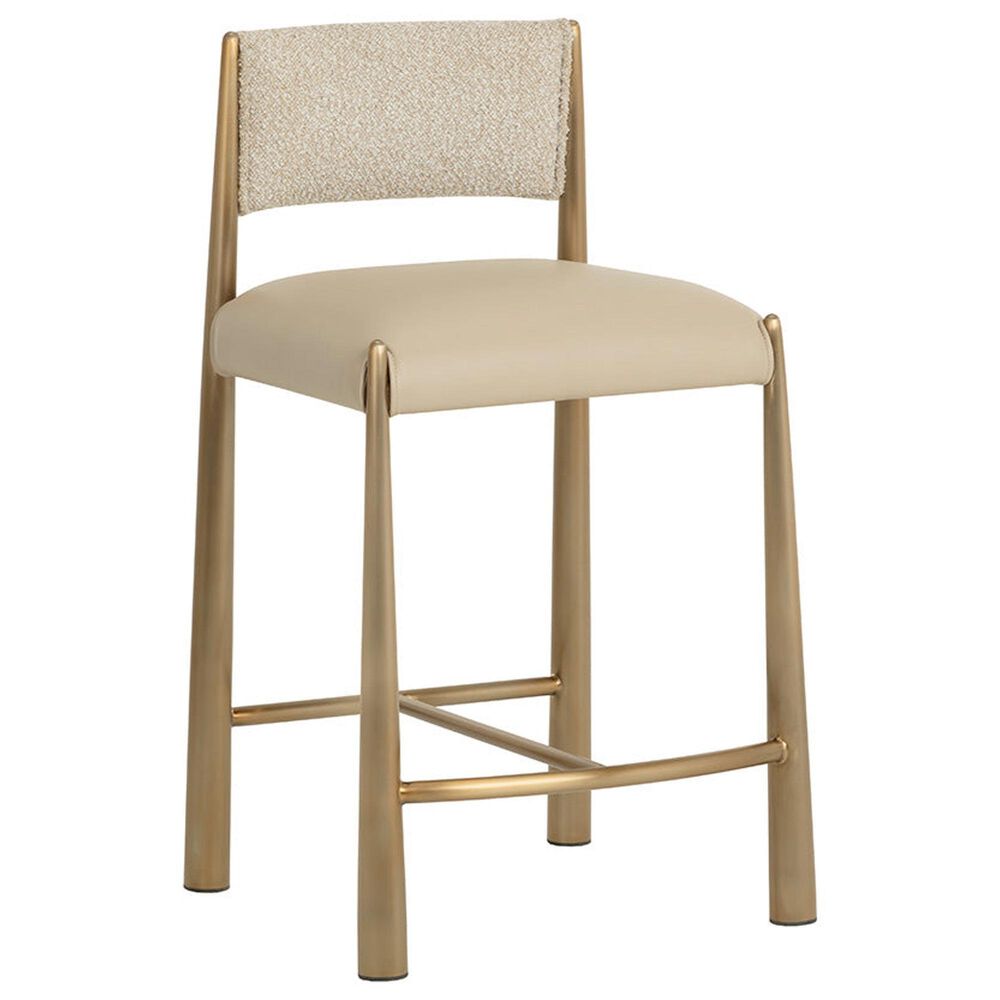 Club Collection By Sunpan Bayard Counter Stool in Napa Beige and Santa Cruz Oatmeal, , large