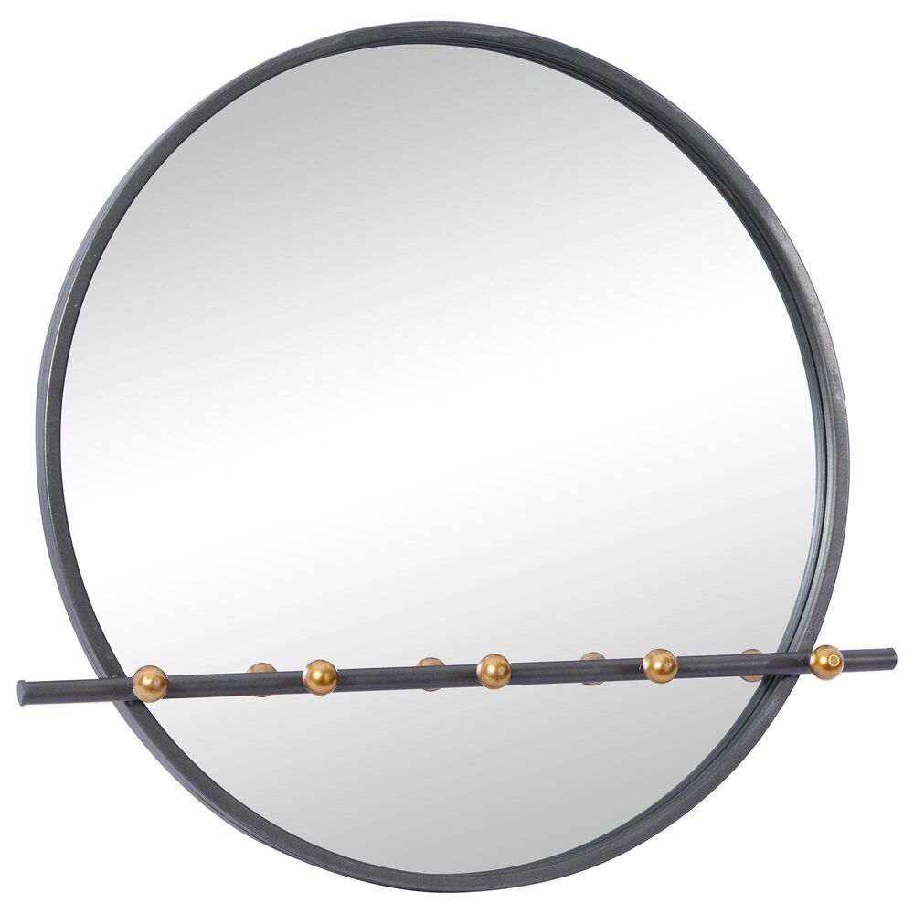 Maple and Jade 24" x 26" Wall Mirror in Silver and Bronze, , large