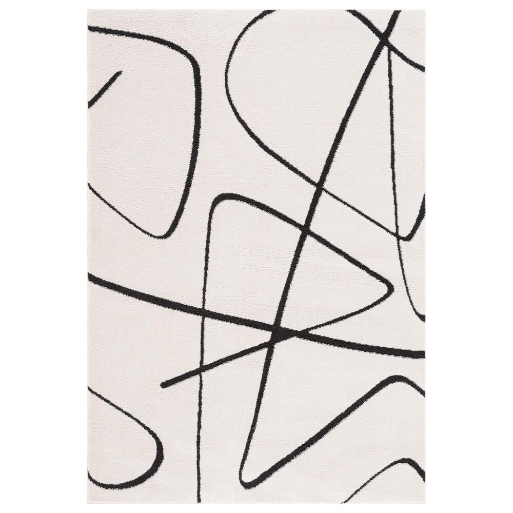 Safavieh Melody MEL120A 4" x 6" Ivory and Black Area Rug, , large