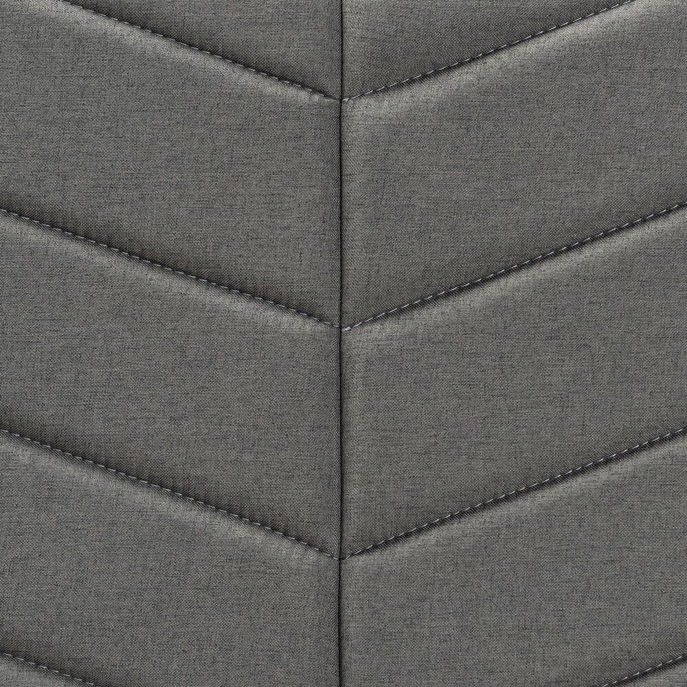 Baxton Studio Iden Twin Upholstered Headboard with Dark Grey Fabric in Walnut Brown, , large
