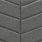 Baxton Studio Iden Twin Upholstered Headboard with Dark Grey Fabric in Walnut Brown, , large