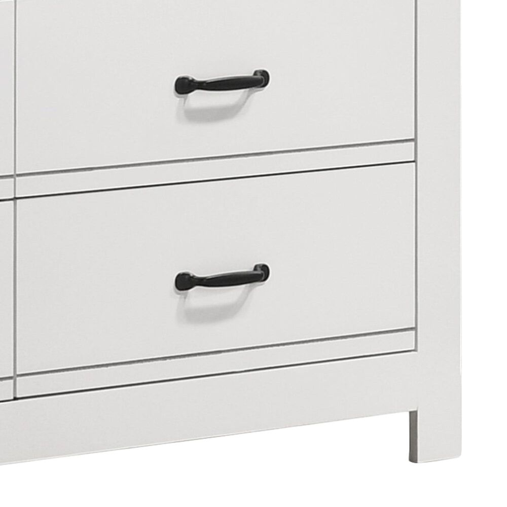 HOMLUX Cassini 6-Drawer Dresser with Black Handles in White, , large