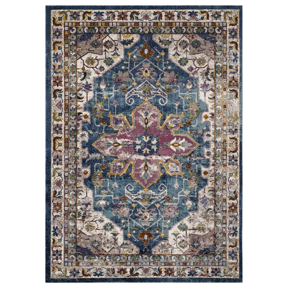 Safavieh Aria 10" x 14" Blue and Creme Area Rug, , large