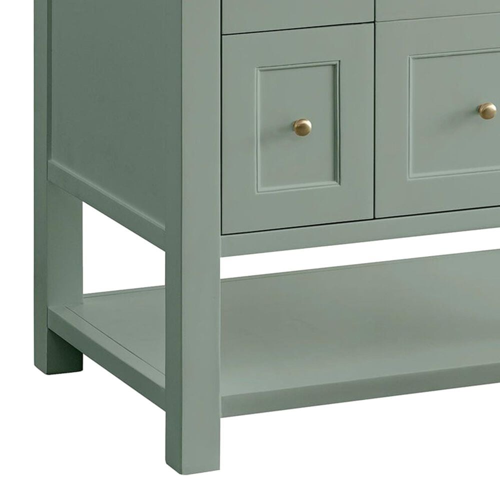 James Martin Vanities Breckenridge 36&quot; Single Bathroom Vanity in Smokey Celadon with 3 cm White Zeus Quartz Top and Rectangular Sink, , large