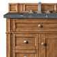 James Martin Vanities Brittany 30" Single Bathroom Vanity in Saddle Brown with 3 cm Parisien Bleu Quartz Top and Rectangular Sink, , large