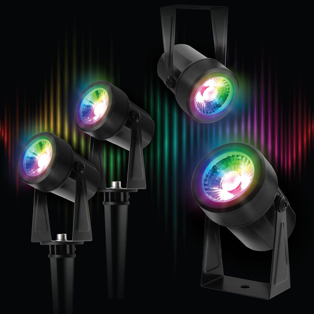 Monster Smart Illuminessence 4-Piece LED Smart Spotlight Outdoor Yard Light Set, , large