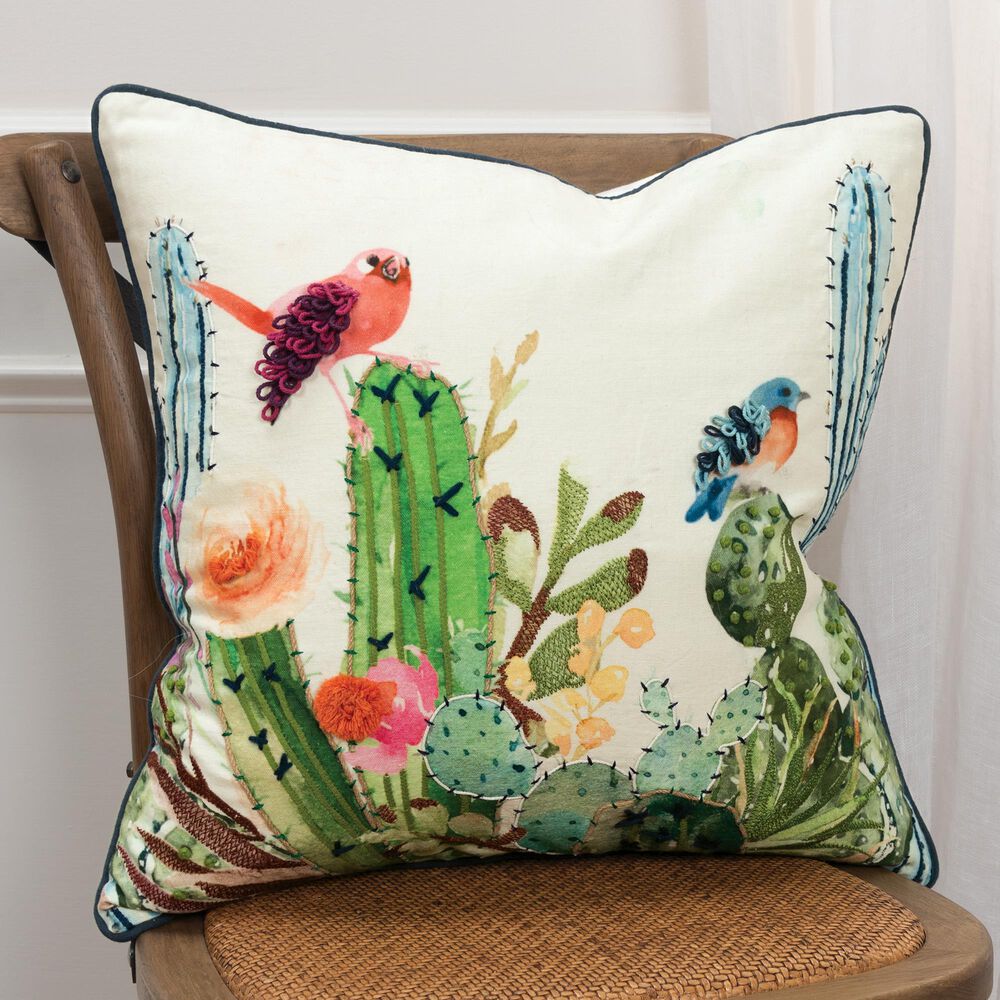 Rizzy Home Floral 20" Poly Filled Pillow in Multi, , large