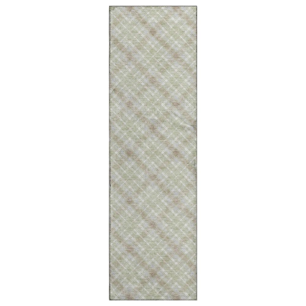 Dalyn Rug Company Soft Essentials Plaid Celery 2"3" x 7"6" Indoor/Outdoor Runner, , large