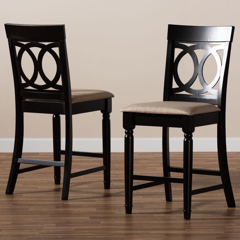 Baxton Studio Verina Counter Stool in Espresso Brown (Set of 2), , large