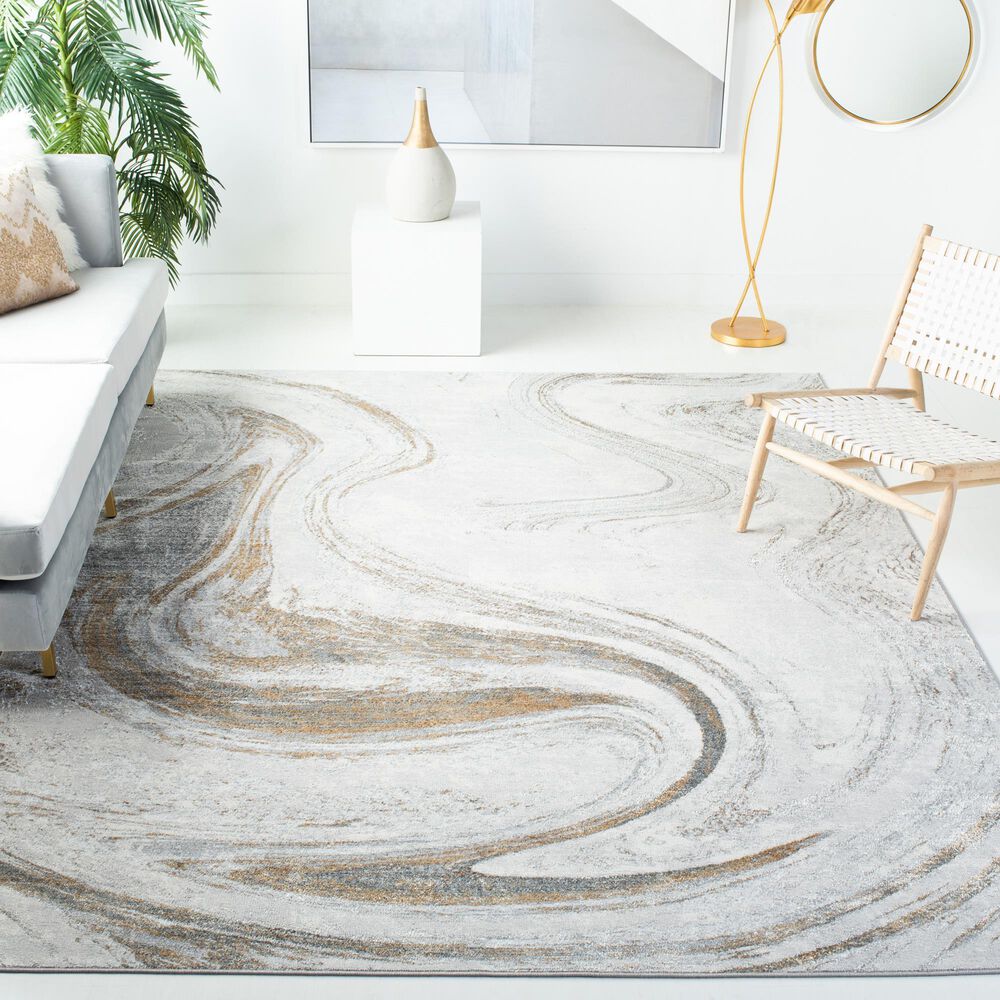 Safavieh Orchard  ORC617 9&#39; x 12&#39; Grey and Gold Area Rug, , large