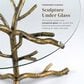 Furniture of America Lalia Side Table with Tempered Glass Top and Tree Branch Base in Matte Gold, , large