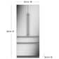 Monogram 20.1 Cu. Ft. Premium Integrated French Door Refrigerator in Panel Ready, , large