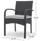 Hearth and Haven Cordoba Outdoor Dining Chair with Cushions in Grey (Set of 2), , large
