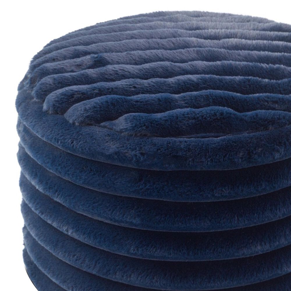 Jaxx Paran Round Ottoman in Mondo Navy, , large