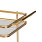 Baxton Studio Destin 2-Tier Mobile Wine Bar Cart in Brushed Gold and Clear, , large