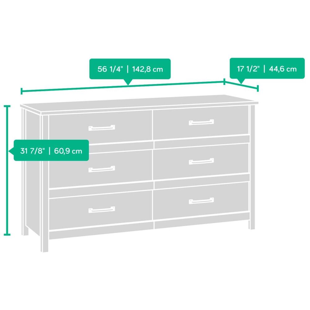 Sauder Cannery Bridge 6 Drawer Dresser in Lintel Oak, , large