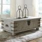 Ashley Carynhurst Lift Top Coffee Table in White Wash Gray, , large
