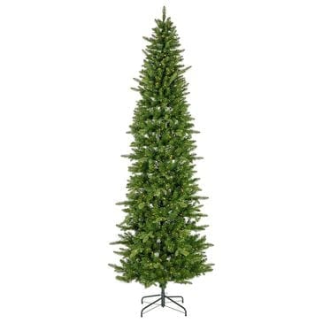 The Gerson Company 12" Pre-Lit Artificial Natural Cut Narrow Saginaw Spruce with Multicolored Lights in Green, , large