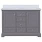 Lexora Home Dukes 48" Double Bathroom Vanity in Dark Grey with 2 cm White Quartz Top and Rectangular Sinks, , large